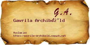 Gavrila Archibáld névjegykártya